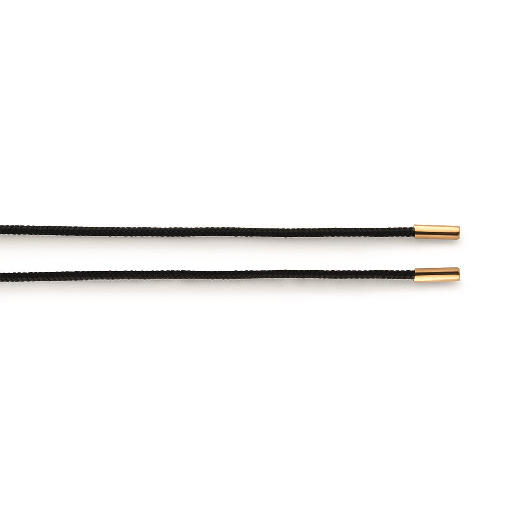 Nylonband schwarz, 925/- Endstücke vergoldet, 2 mm