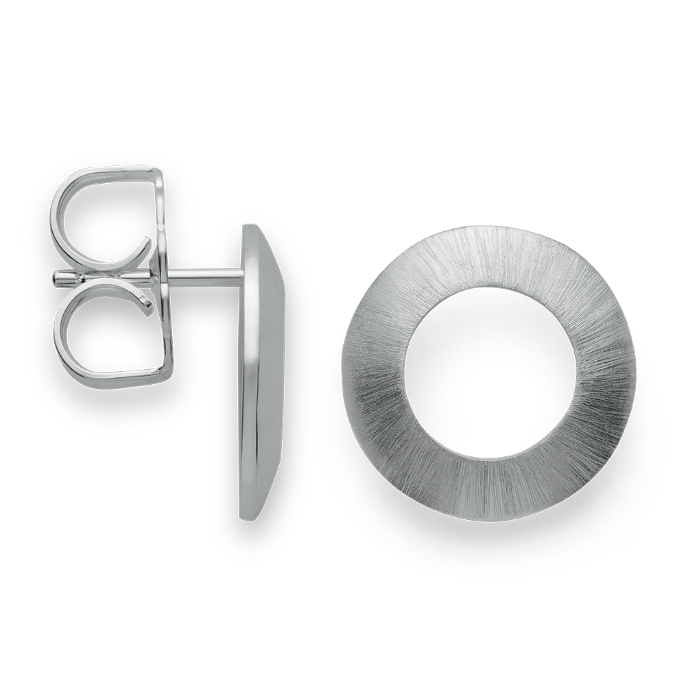 925/- Ohrstecker, rhodiniert, mattiert