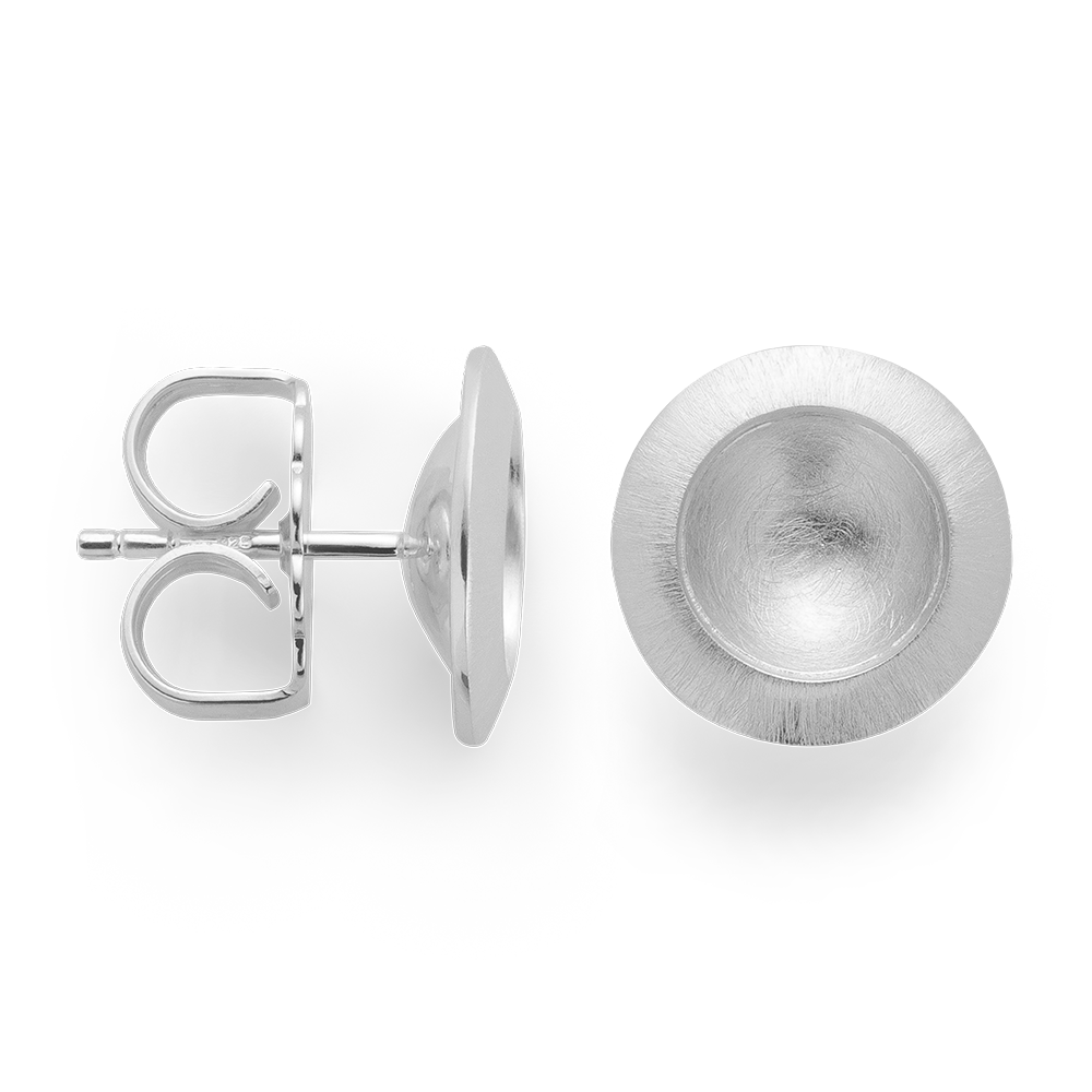 925/- Ohrstecker, rhodiniert, mattiert/kratzmatt