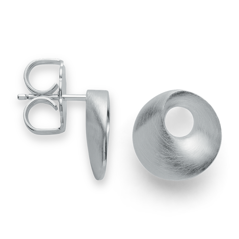 925/- Ohrstecker, rhodiniert,mattiert