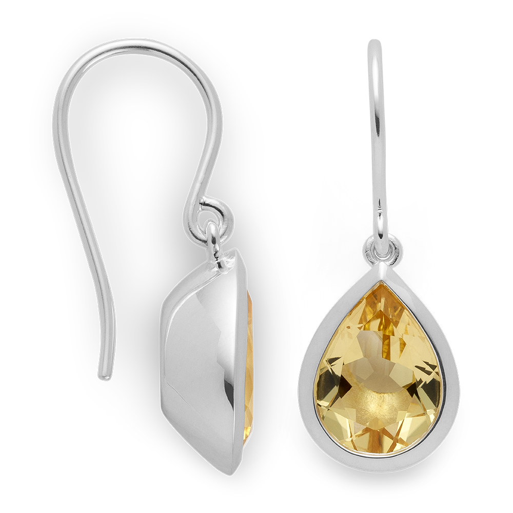 925/- Ohrhänger,poliert, Champagnerquarz 5,34ct