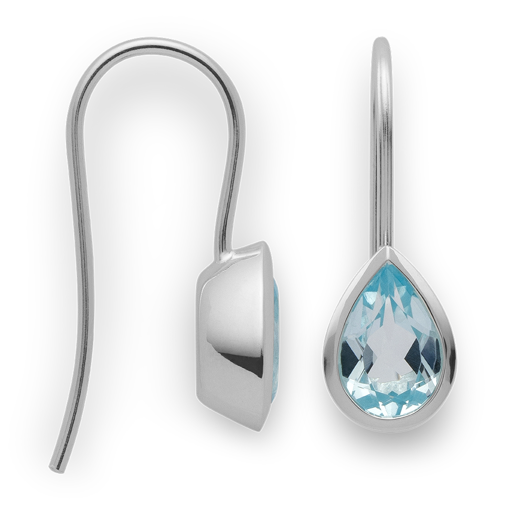 925/- Ohrhänger, poliert, Blautopas 2,22ct