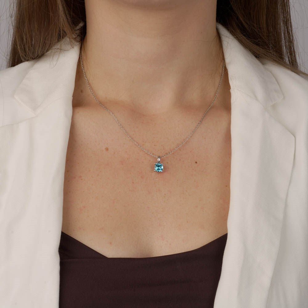 925/- Anhänger, Topas Swiss Blue 1,47ct, poliert