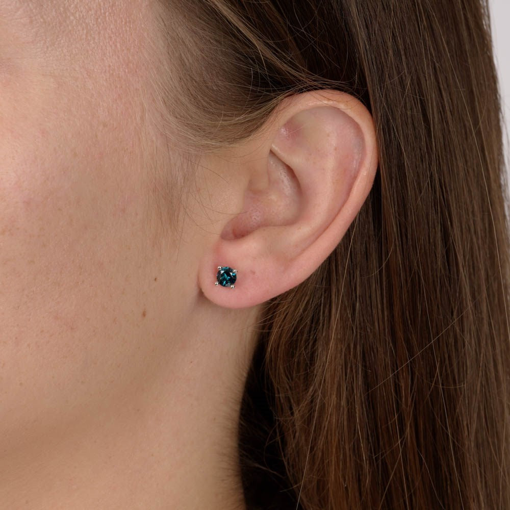 925/- Ohrstecker, Topas London Blue 1,20ct,poliert