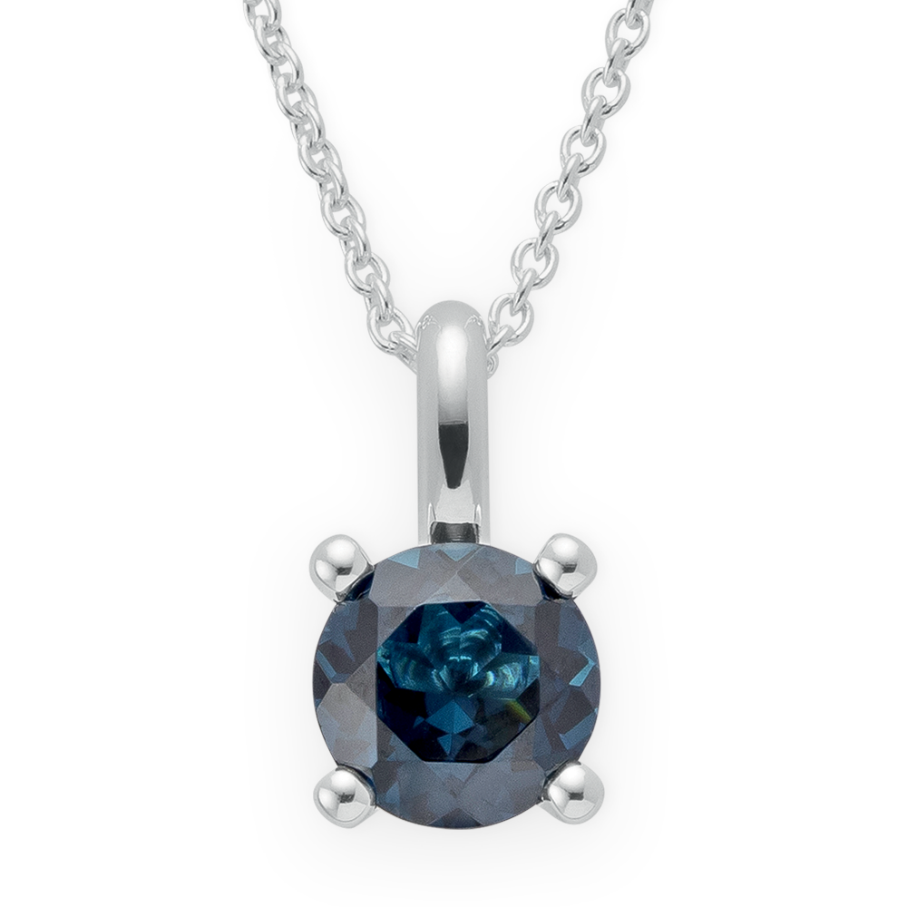 925/- Anhänger, Topas London Blue 1,55ct, poliert