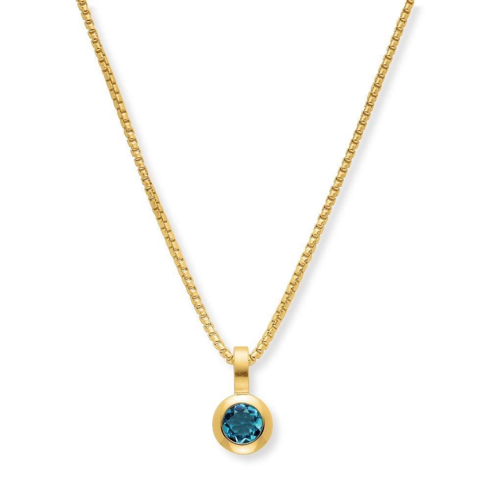 925/- Anhänger, vergoldet, Blautopas 0,67ct, matt/poliert