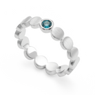 925/- Ring, rho. matt./Poliert, Blau Topas 0,14ct