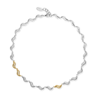 925/- Collier,teilvergoldet,kratzmatt/pol., 45+3cm