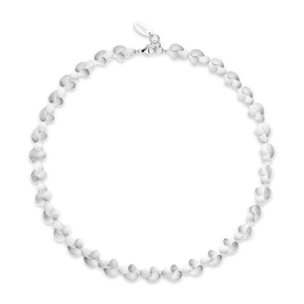 925/- Collier, kratzmatt, 45cm + 3cm