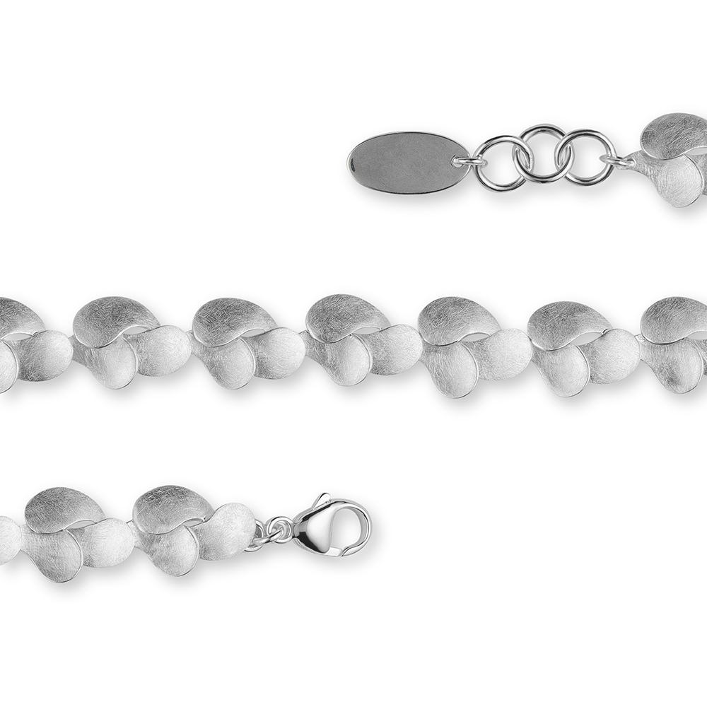 925/- Armband, rhodiniert, kratzmatt, 16cm + 2cm