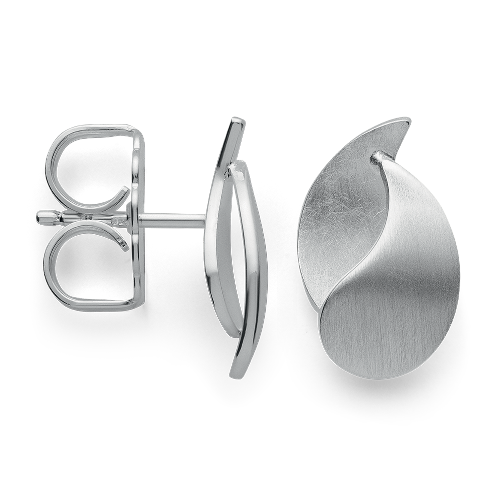 925/- Ohrstecker, mattiert/kratzmatt