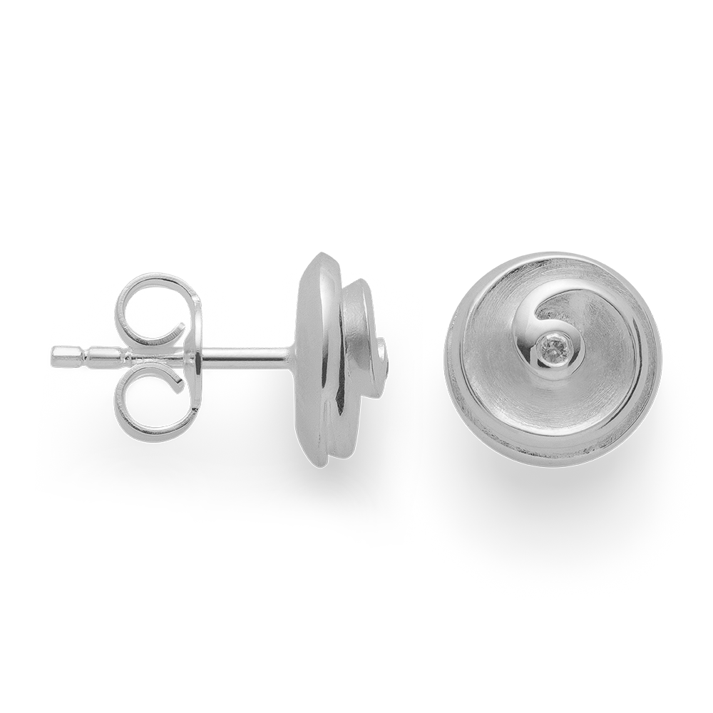925/- Ohrstecker, kratzm./poliert,Dia. 0,02ct W-SI