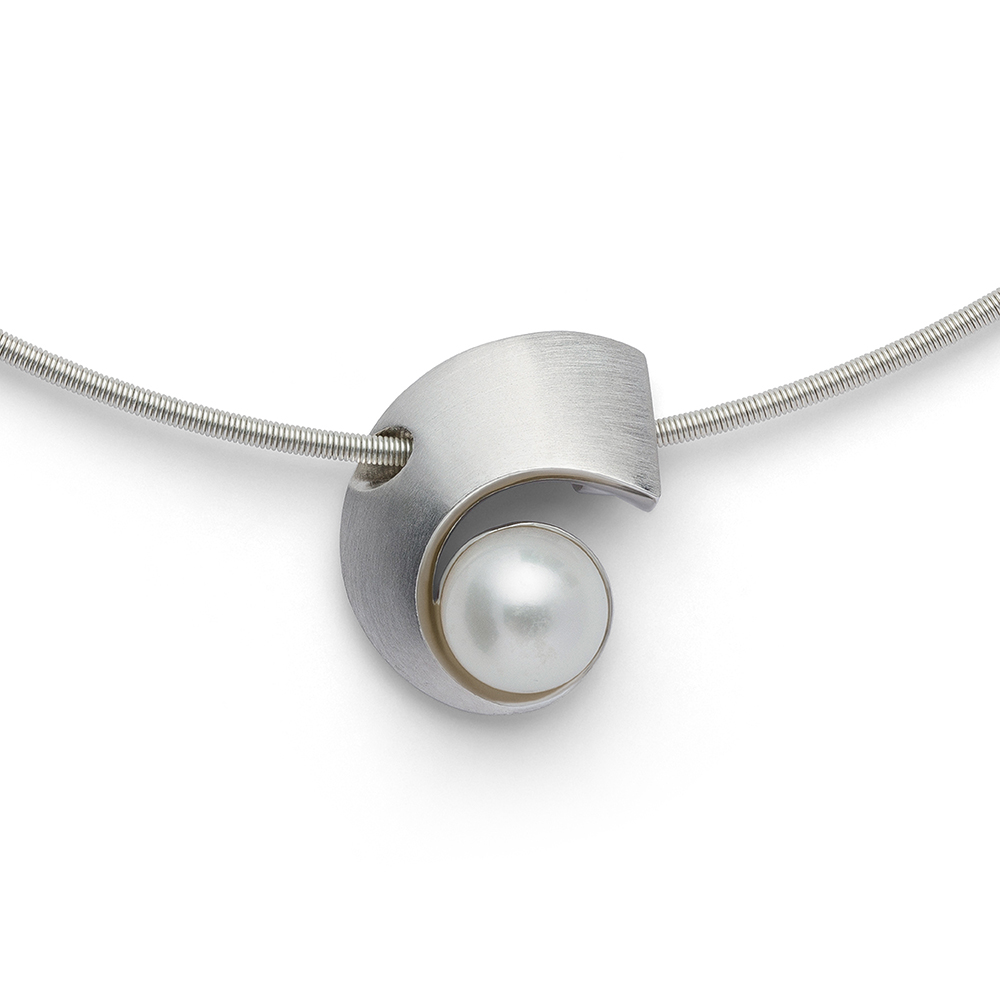 925/-Anhänger,rhodi,matt./pol.,Zuchtperle 3,18ct