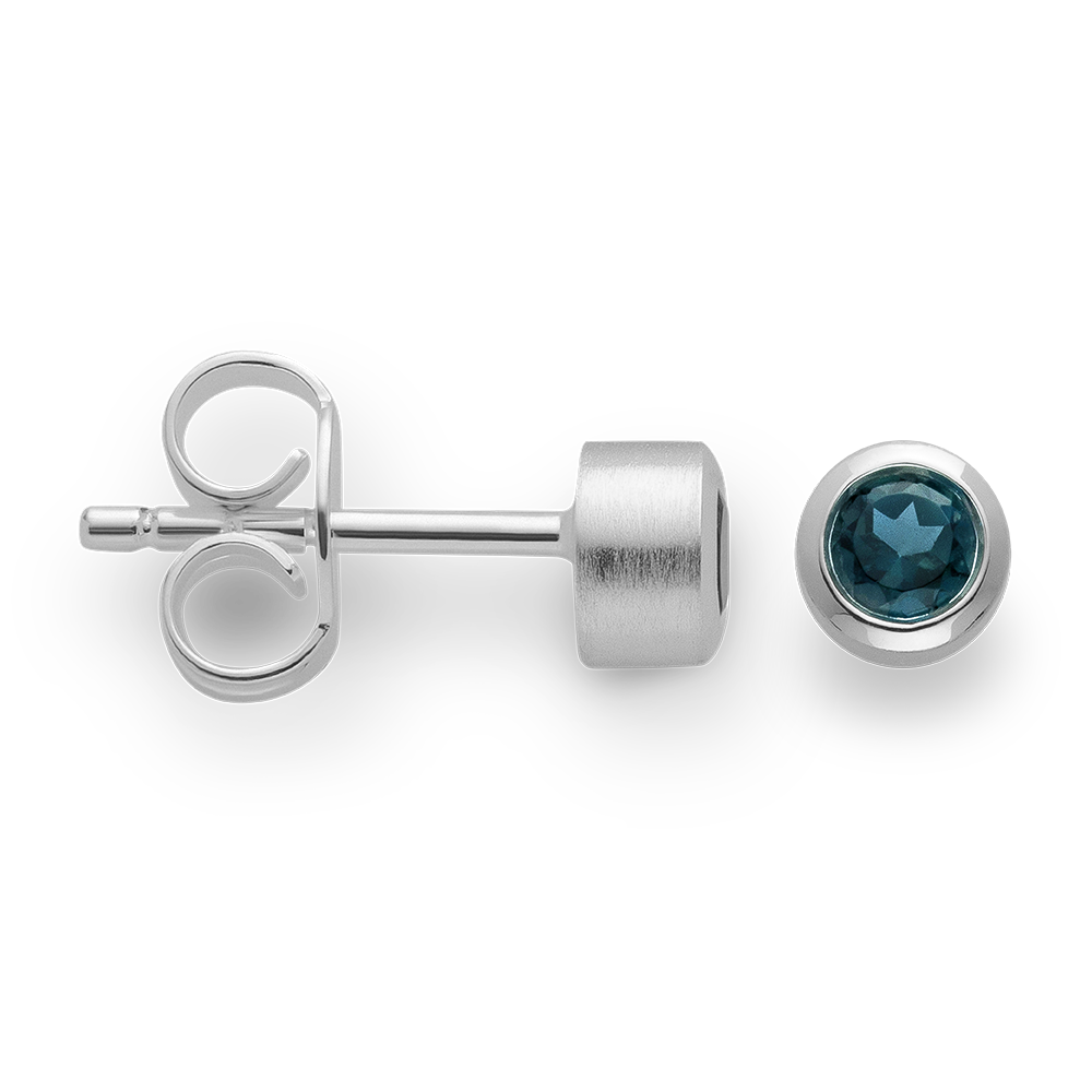 925/Ohrstecker,rhodi,matt,Topas London Blue 0,26ct