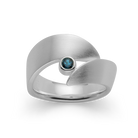 925/- Ring, mattiert, Topas London Blue 0,13ct