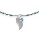 925/- Anhänger, mattiert, Blautopas 0,14ct