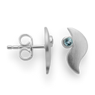 925/- Ohrstecker,rhodiniert,matt, Blautopas 0,09ct