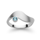925/- Ring, mattiert, Blautopas 0,13ct