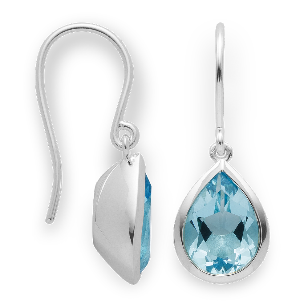 925/- Ohrhänger, poliert, Blautopas 6,37ct