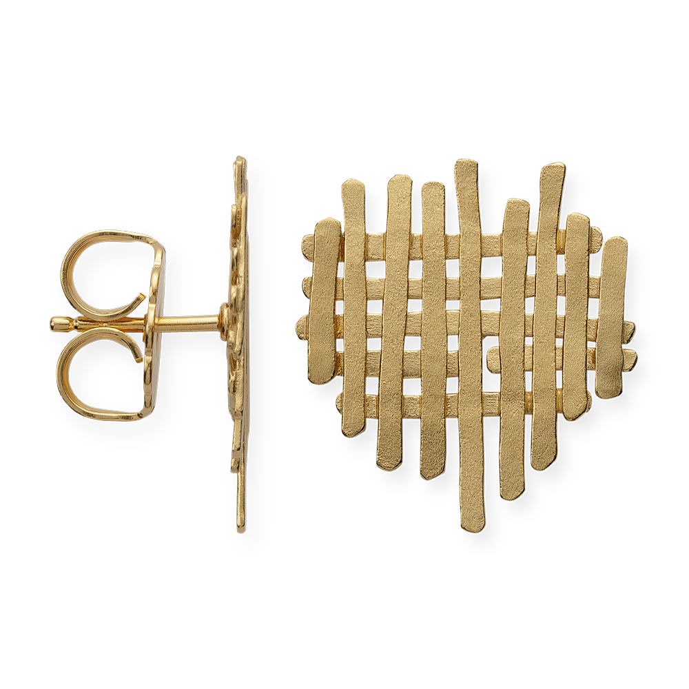 925/- Ohrstecker, vergoldet, mattiert