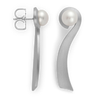 925/- Ohrstecker, rhodi., matt, Zuchtperlen 5,62ct