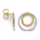 925/- Ohrstecker, teilvergoldet, mattiert