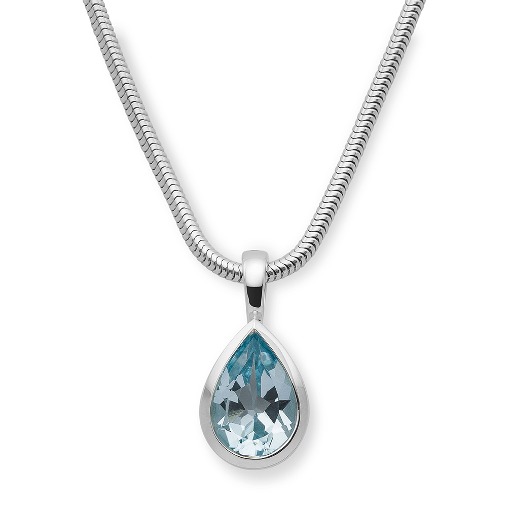 925/- Anhänger, poliert, Blautopas 1,97ct