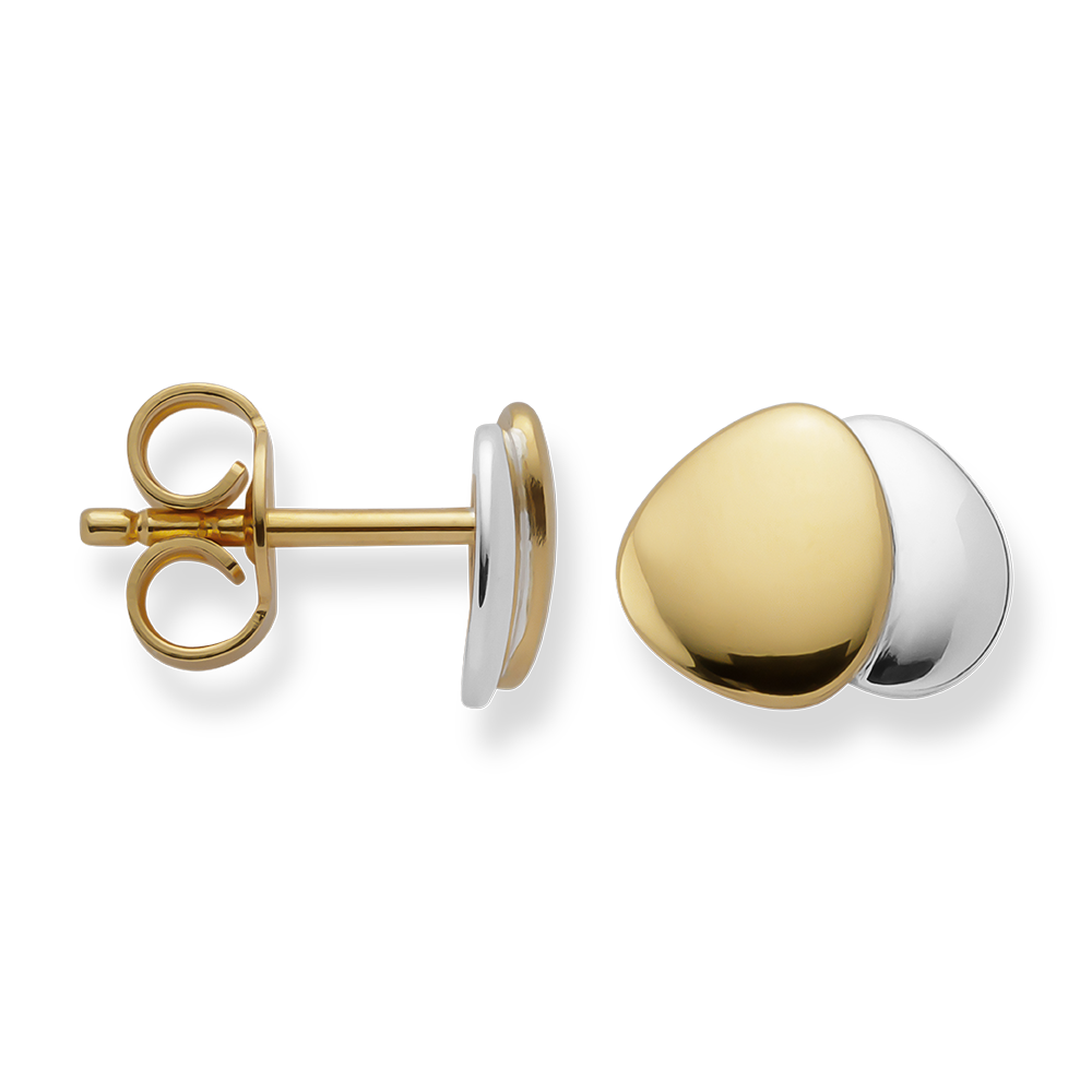 925/- Ohrstecker, teilvergoldet, poliert