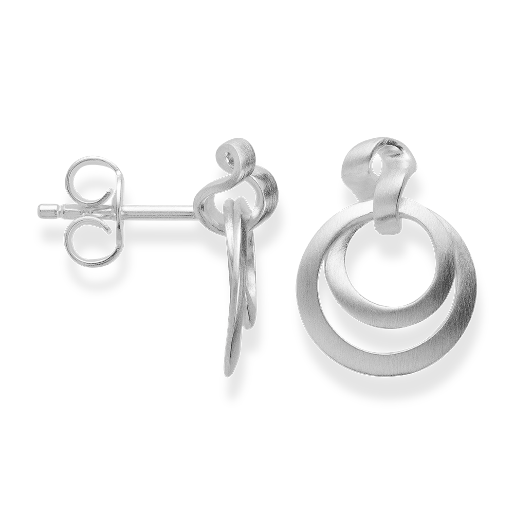 925/- Ohrstecker, rhodiniert,mattiert