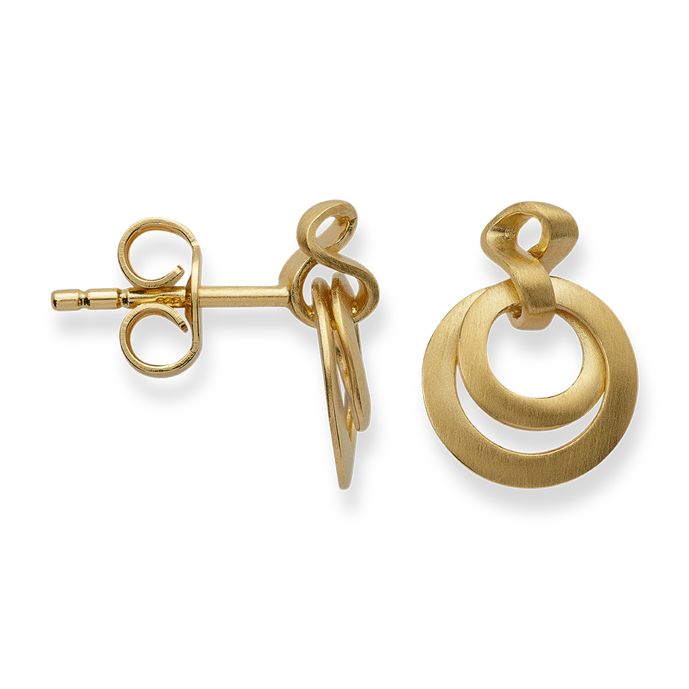 925/- Ohrstecker, vergoldet, mattiert