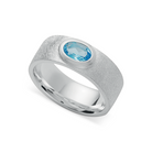 925/-Ring,Topas Swiss Blue 0,54ct,sandmatt/poliert