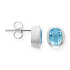925Ohrstecker,Topas SwissBlue 1,26ct,sandmatt/pol.