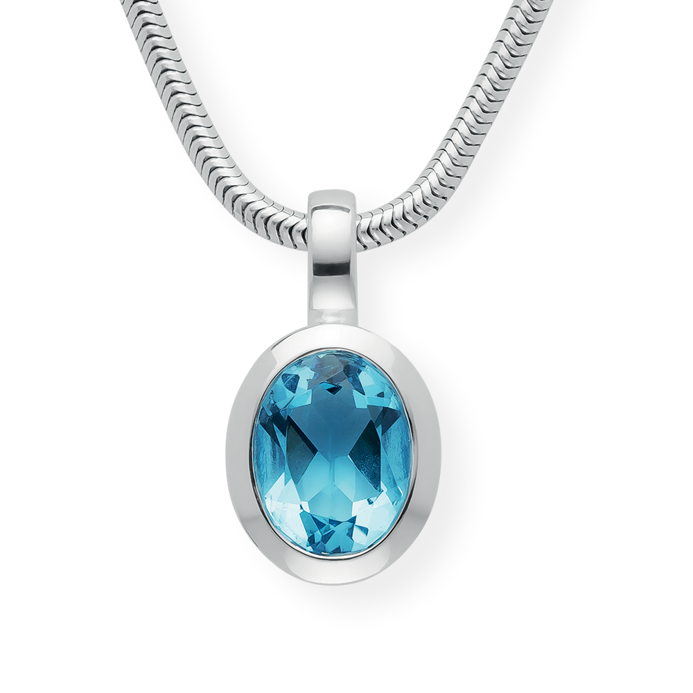 925/Anhänger,Topas Swiss Blue 1,48ct,sandmatt/pol.