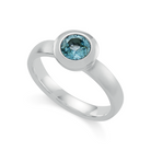 925/- Ring,Topas SwissBlue 0,92ct,mattiert/poliert