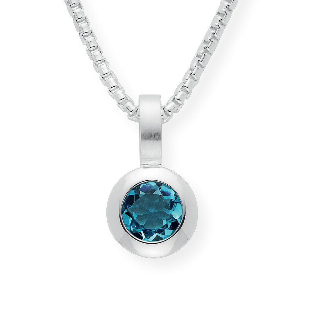 925/Anhänger,Topas Swiss Blue 0,67ct,sandmatt/pol.