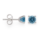 925/- Ohrstecker, Topas Swiss Blue 1,10ct, poliert