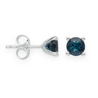 925/- Ohrstecker, Topas London Blue 1,20ct,poliert