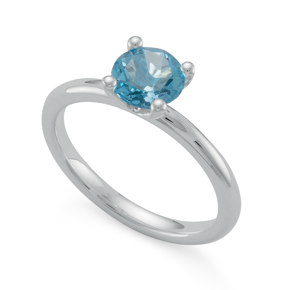 925/- Ring, Topas Sky Blue 0,99ct, poliert