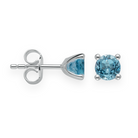 925/- Ohrstecker, Topas Sky Blue 1,24ct, poliert