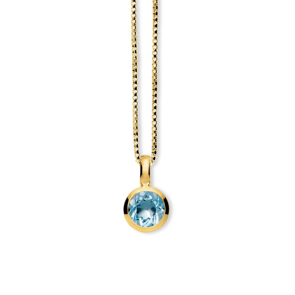 925/- Anhänger, vergoldet, Blautopas 1,70ct