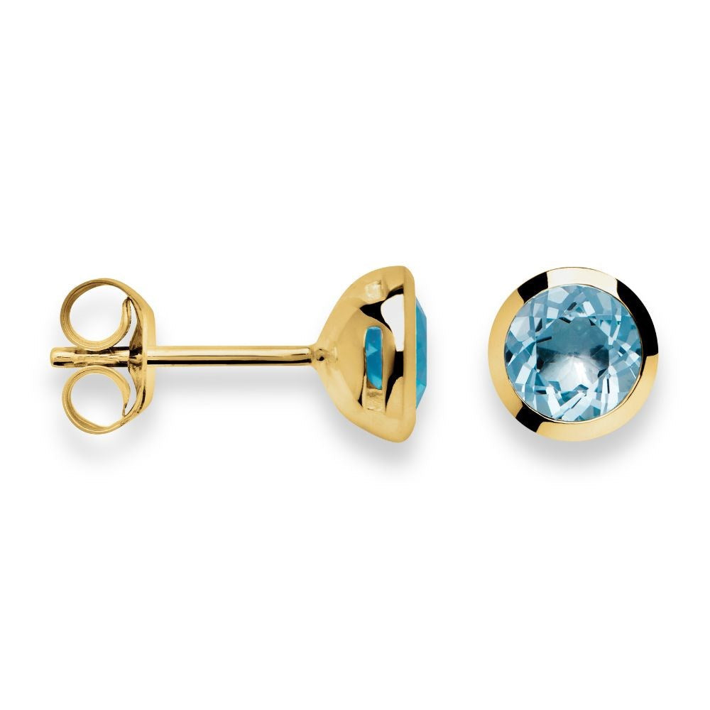 925/- Ohrstecker, vergoldet, Blautopas 1,02ct