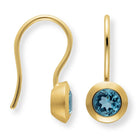925/- Ohrhänger, vergoldet, Blautopas 1,12ct, matt/poliert