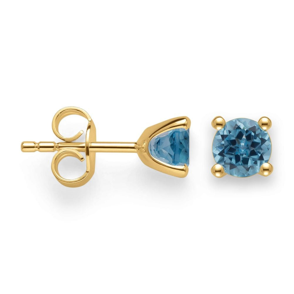 925/- Ohrstecker, vergoldet, Blautopas 1,02ct