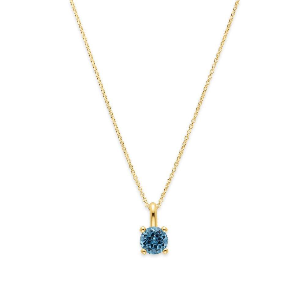 Anhänger Silber 925/-, vergoldet, Topas Swiss Blue 1,47ct.